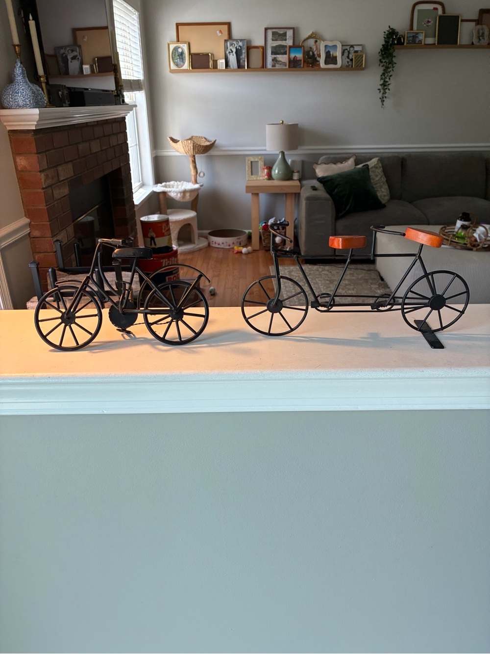 Vintage metal bicycle tabletop sculptures